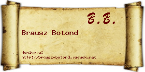 Brausz Botond névjegykártya